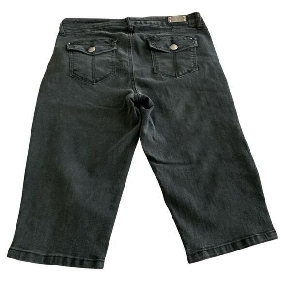 One 5 One Black Embellished Capri Pedal Pusher Jeans 8 - Picture 4 of 6